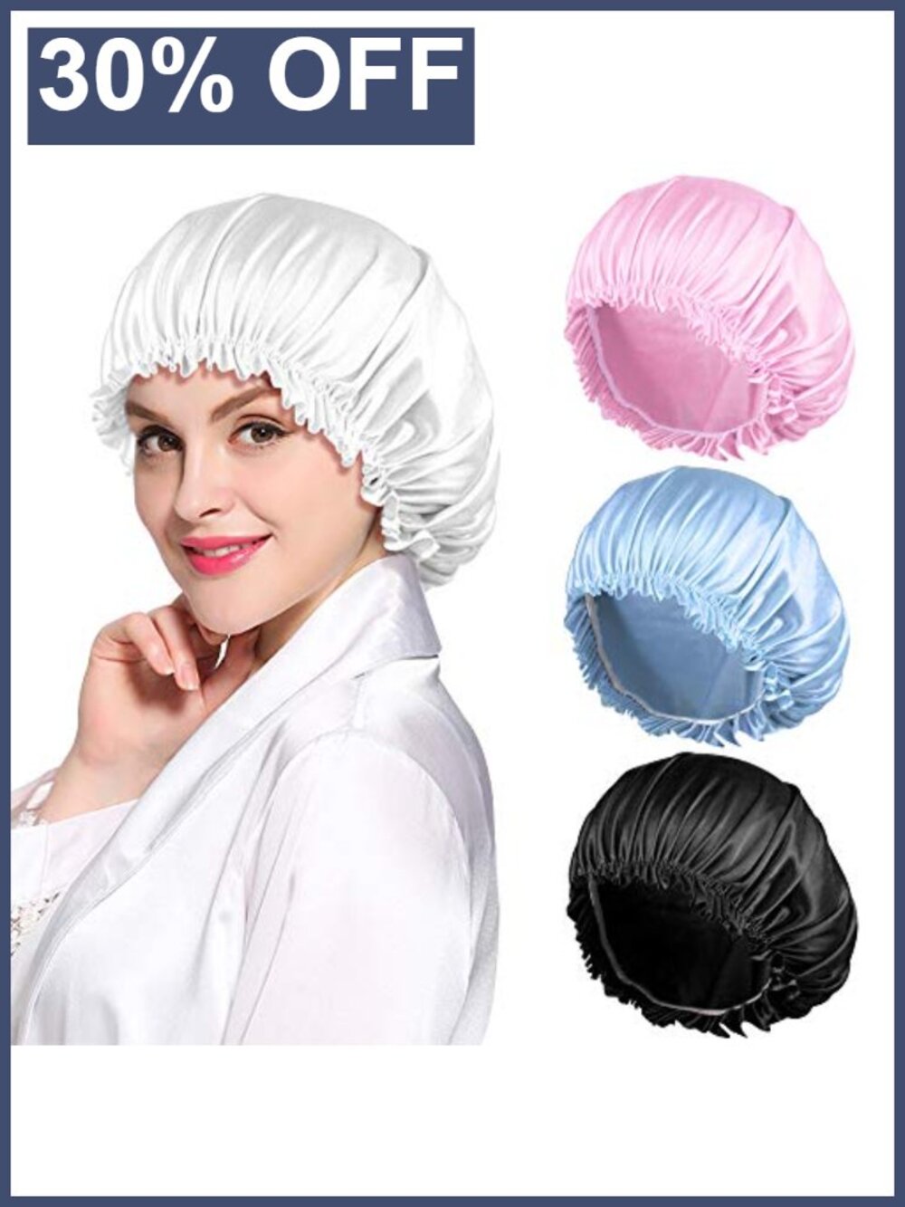 4 Pack Satin Sleep Caps Hair Bonnet for Night